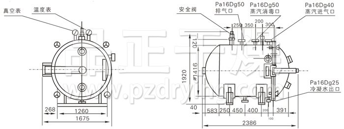 圓形靜態(tài)真空干燥機結(jié)構示意圖